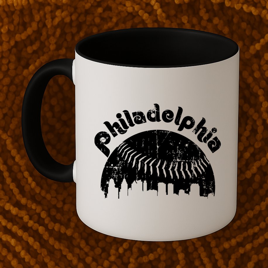 Philadelphia Baseball Retro Philly Skyline Game Day Mug