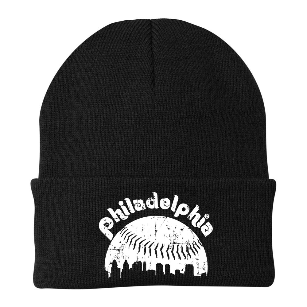Philadelphia Baseball Retro Philly Skyline Game Day Beanie