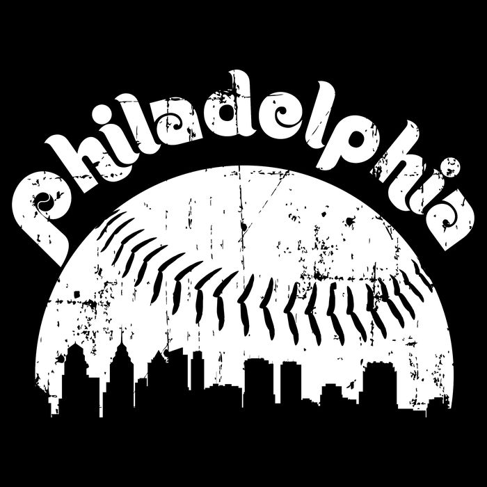Philadelphia Baseball Retro Philly Skyline Game Day 16 in Basic Backpack