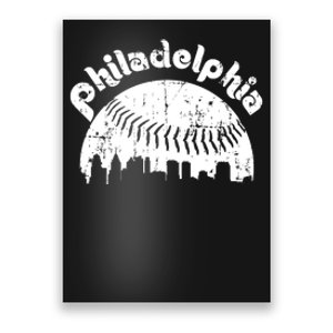 Philadelphia Baseball Retro Philly Skyline Game Day Poster