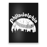 Philadelphia Baseball Retro Philly Skyline Game Day Poster