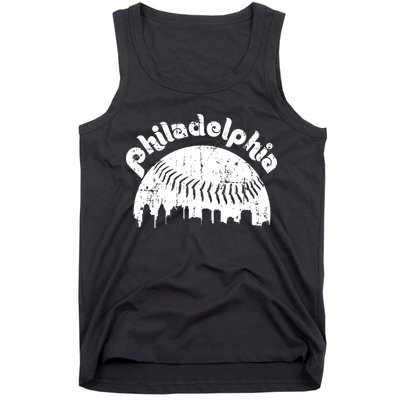 Philadelphia Baseball Retro Philly Skyline Game Day Tank Top