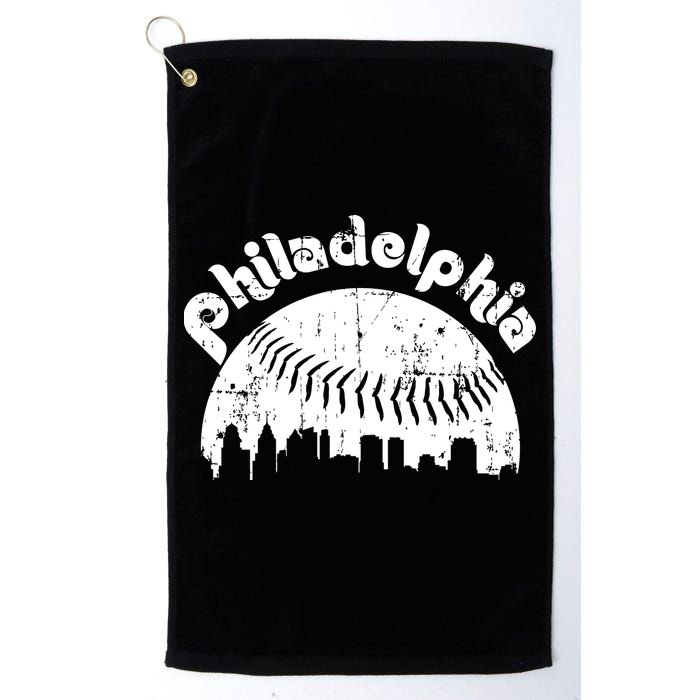 Philadelphia Baseball Retro Philly Skyline Game Day Golf Towel