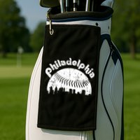 Philadelphia Baseball Retro Philly Skyline Game Day Golf Towel