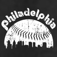 Philadelphia Baseball Retro Philly Skyline Game Day Golf Towel