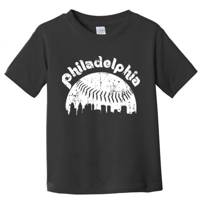 Philadelphia Baseball Retro Philly Skyline Game Day Toddler T-Shirt