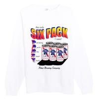 Pabst Blue Ribbon Beer The Only Six Pack I Need Premium Crewneck Sweatshirt