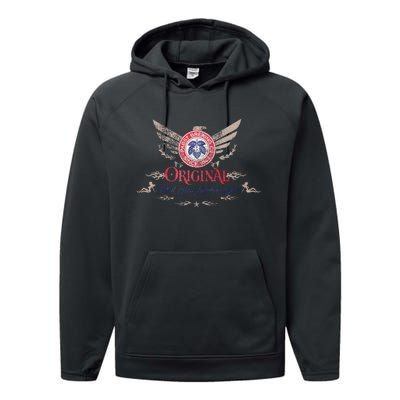 Pabst Blue Ribbon Beer Original Logo Eagle With Wings Performance Fleece Hoodie