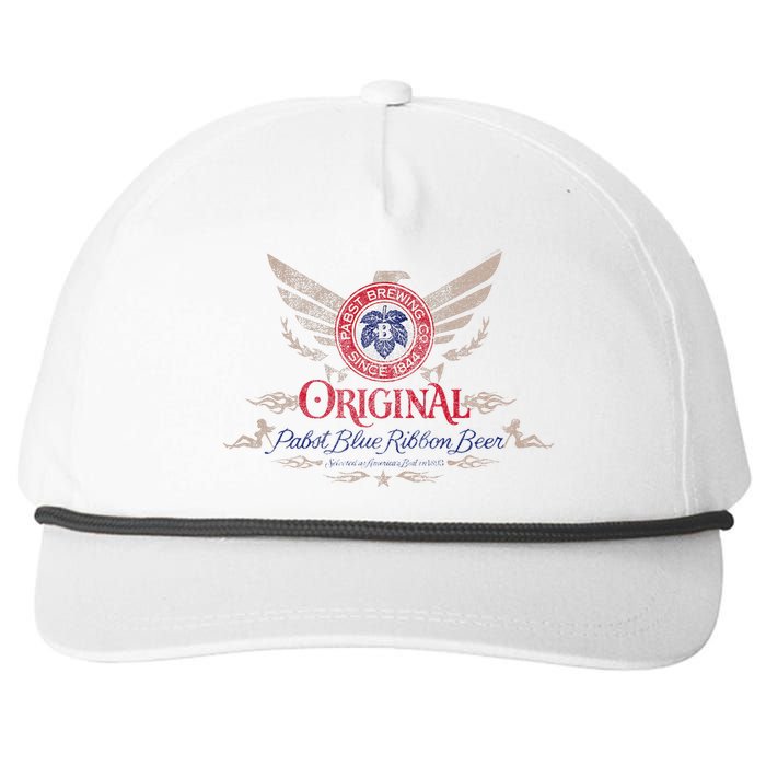 Pabst Blue Ribbon Beer Original Logo Eagle With Wings Snapback Five-Panel Rope Hat