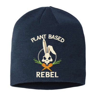 Plant Based Rebel Funny Vegan Vegetarian Bunny Gift Sustainable Beanie