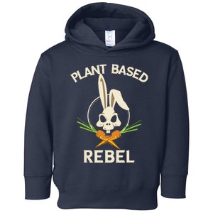 Plant Based Rebel Funny Vegan Vegetarian Bunny Gift Toddler Hoodie