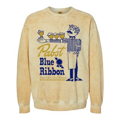 Pabst Blue Ribbon Beer Support Your Local Bartender Colorblast Crewneck Sweatshirt