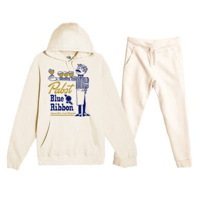 Pabst Blue Ribbon Beer Support Your Local Bartender Premium Hooded Sweatsuit Set