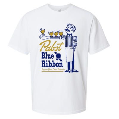 Pabst Blue Ribbon Beer Support Your Local Bartender Sueded Cloud Jersey T-Shirt