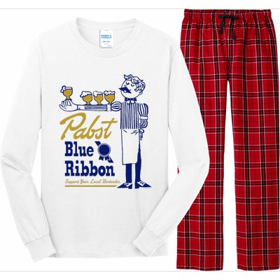 Pabst Blue Ribbon Beer Support Your Local Bartender Long Sleeve Pajama Set