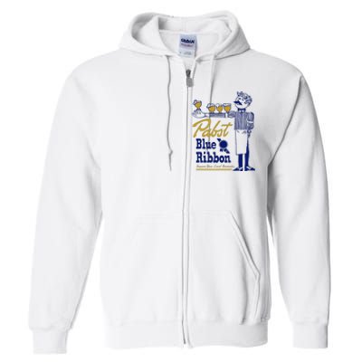 Pabst Blue Ribbon Beer Support Your Local Bartender Full Zip Hoodie