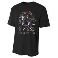 Pabst Blue Ribbon Beer Good Oldtime Flavor Skeleton Performance Sprint T-Shirt