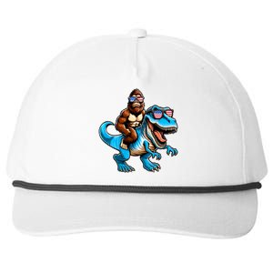 Patriotic Bigfoot Riding T Rex Snapback Five-Panel Rope Hat