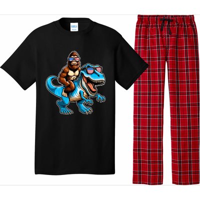 Patriotic Bigfoot Riding T Rex Pajama Set