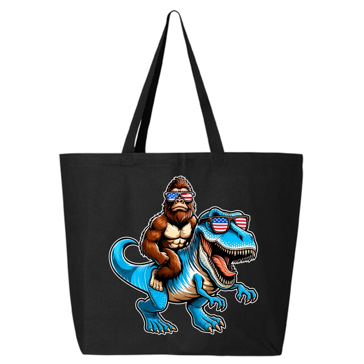 Patriotic Bigfoot Riding T Rex 25L Jumbo Tote