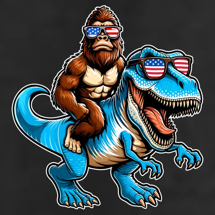 Patriotic Bigfoot Riding T Rex 25L Jumbo Tote