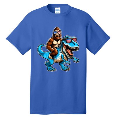 Patriotic Bigfoot Riding T Rex Tall T-Shirt