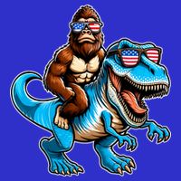 Patriotic Bigfoot Riding T Rex Sustainable Beanie