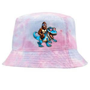 Patriotic Bigfoot Riding T Rex Tie-Dyed Bucket Hat