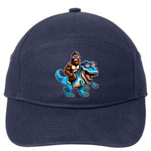 Patriotic Bigfoot Riding T Rex 7-Panel Snapback Hat