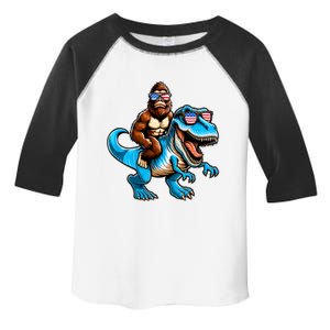 Patriotic Bigfoot Riding T Rex Toddler Fine Jersey T-Shirt