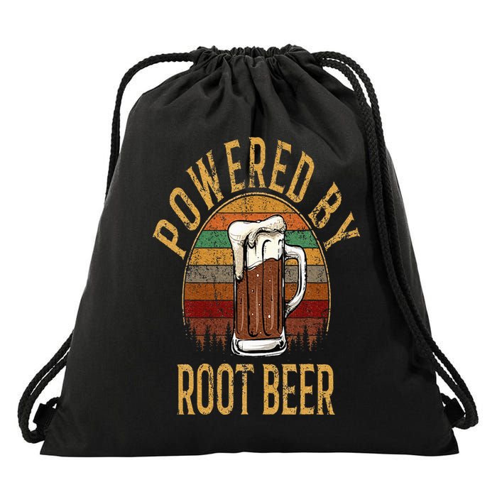 Powered by root beer root beer Drawstring Bag