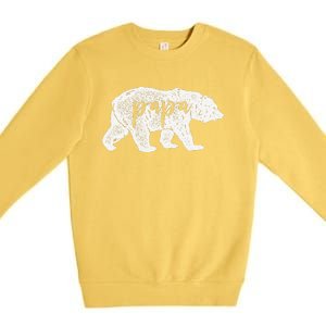 Papa Bear Retro Style Gift For Father Day & Dad Birthday Premium Crewneck Sweatshirt