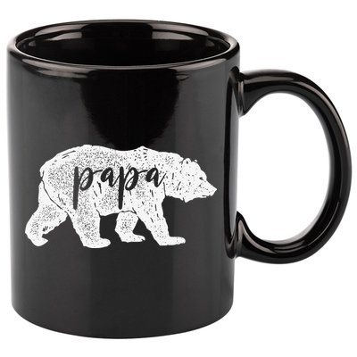 Papa Bear Retro Style Gift For Father Day & Dad Birthday 11oz C Handle Ceramic Mug