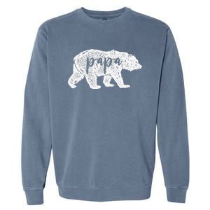 Papa Bear Retro Style Gift For Father Day & Dad Birthday Garment-Dyed Sweatshirt