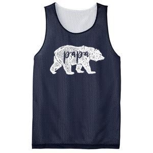 Papa Bear Retro Style Gift For Father Day & Dad Birthday Mesh Reversible Basketball Jersey Tank