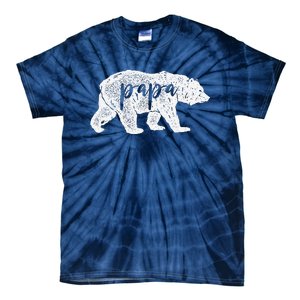 Papa Bear Retro Style Gift For Father Day & Dad Birthday Tie-Dye T-Shirt