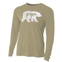 Papa Bear Retro Style Gift For Father Day & Dad Birthday Cooling Performance Long Sleeve Crew