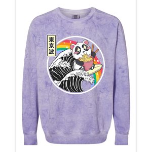 Panda Bear Ra Noodles Japanese Wave Anime Rainbow Kawaii Great Gift Colorblast Crewneck Sweatshirt