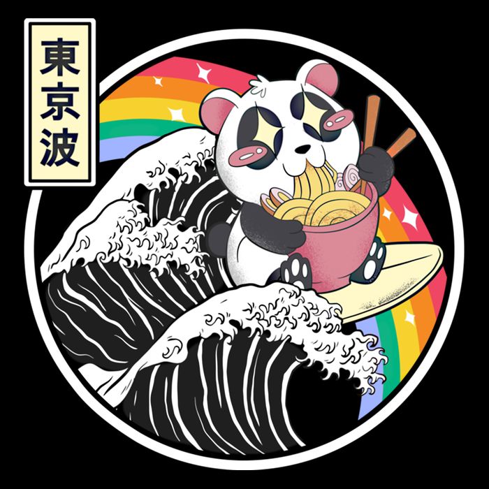 Panda Bear Ra Noodles Japanese Wave Anime Rainbow Kawaii Great Gift Bucket Hat
