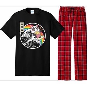 Panda Bear Ra Noodles Japanese Wave Anime Rainbow Kawaii Great Gift Pajama Set