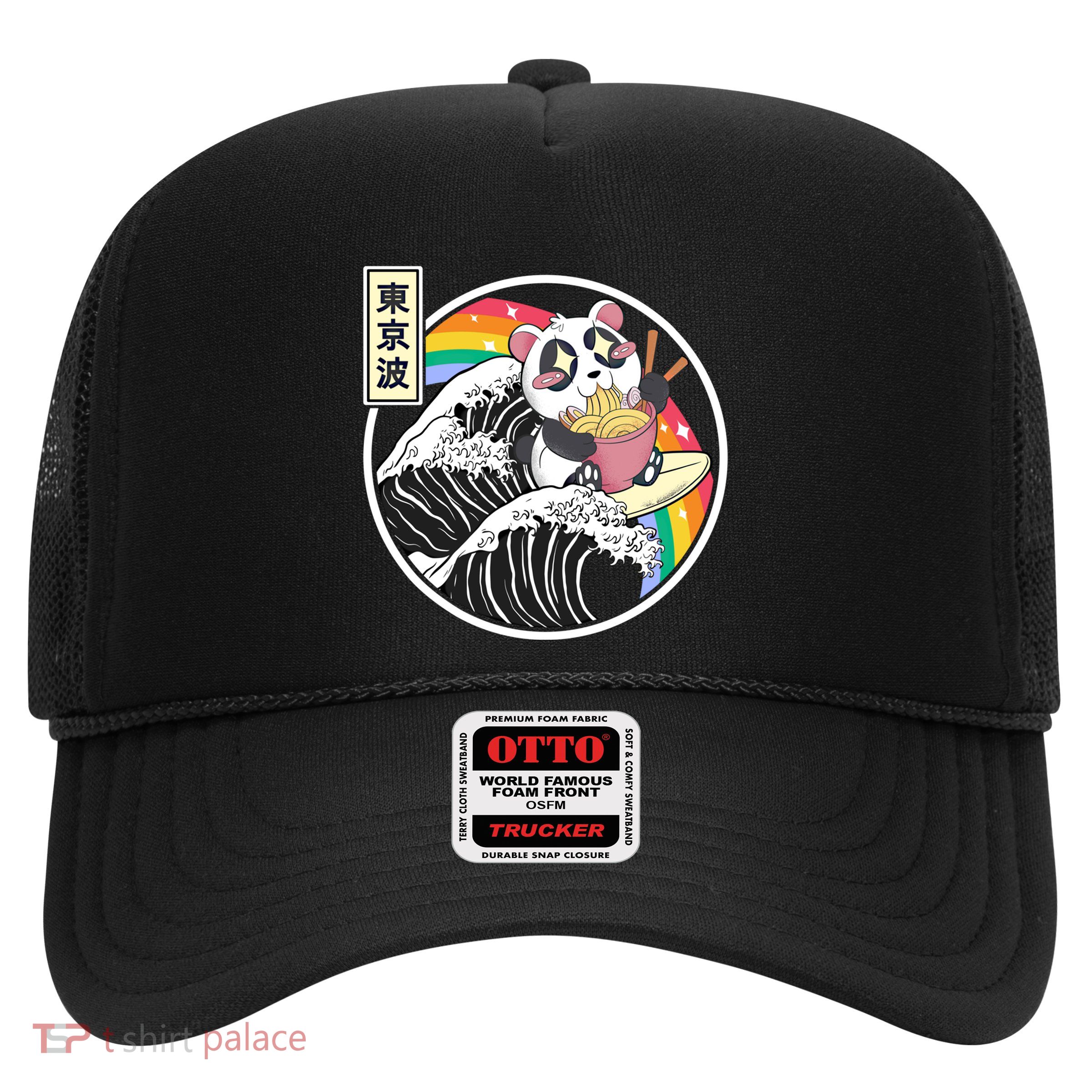 Panda Bear Ra Noodles Japanese Wave Anime Rainbow Kawaii Great Gift Trucker Hat