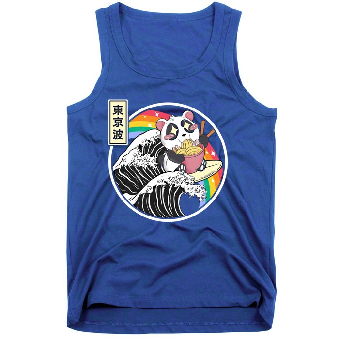 Panda Bear Ra Noodles Japanese Wave Anime Rainbow Kawaii Great Gift Tank Top