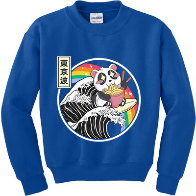 Panda Bear Ra Noodles Japanese Wave Anime Rainbow Kawaii Great Gift Kids Sweatshirt