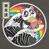Panda Bear Ra Noodles Japanese Wave Anime Rainbow Kawaii Great Gift Cotton Canvas Backpack