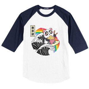 Panda Bear Ra Noodles Japanese Wave Anime Rainbow Kawaii Great Gift Baseball Sleeve Shirt