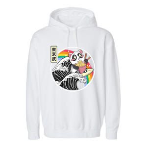 Panda Bear Ra Noodles Japanese Wave Anime Rainbow Kawaii Great Gift Garment-Dyed Fleece Hoodie