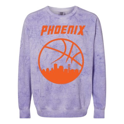 Phoenix Basketball Retro City Arizona State Bball Colorblast Crewneck Sweatshirt