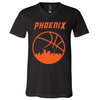 Phoenix Basketball Retro City Arizona State Bball V-Neck T-Shirt