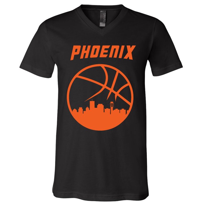 Phoenix Basketball Retro City Arizona State Bball V-Neck T-Shirt