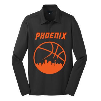 Phoenix Basketball Retro City Arizona State Bball Silk Touch Performance Long Sleeve Polo